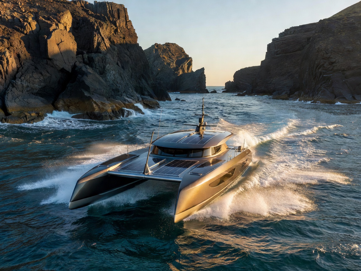 CyberCruiser 65 Catamaran navigating ocean passage